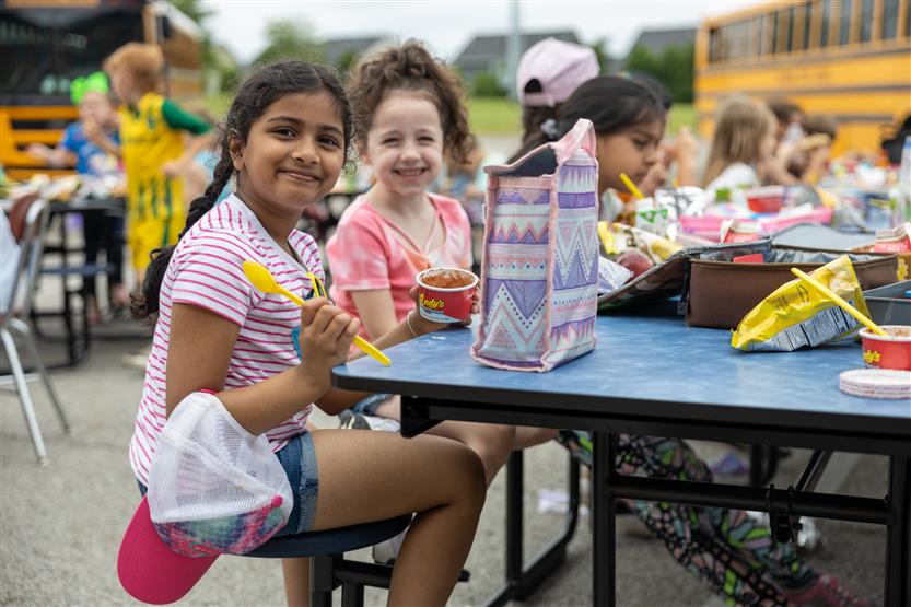 Elementary students enjoy time outside